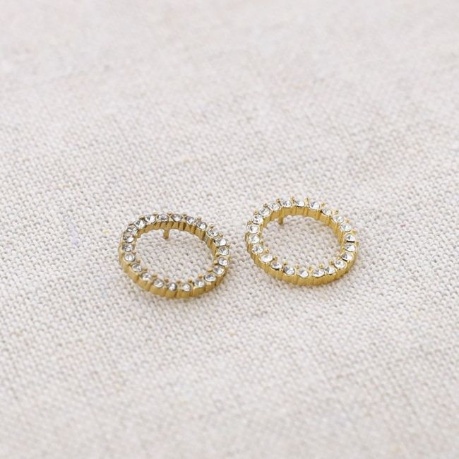 PENDIENTES ACERO ARO CRISTALES