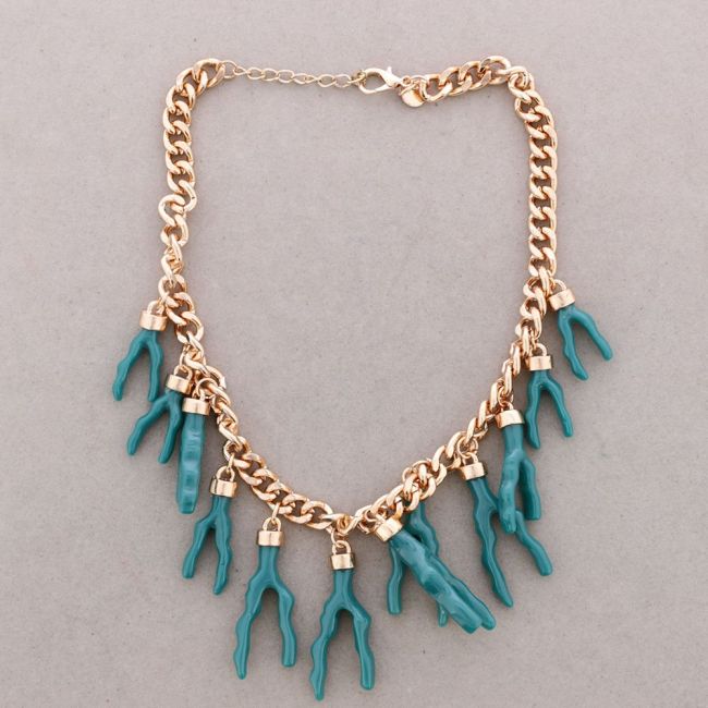 GARGANTILLA METAL CORAL RESINA