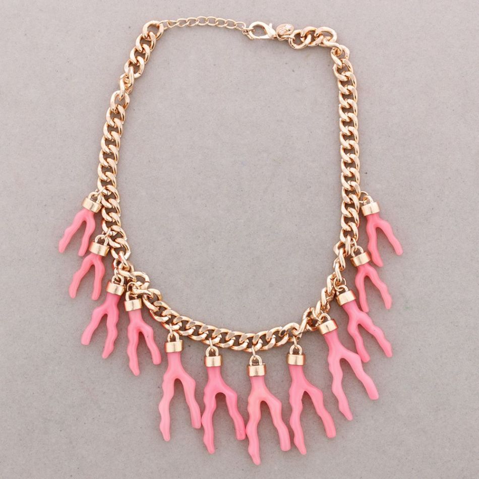 GARGANTILLA METAL CORAL RESINA