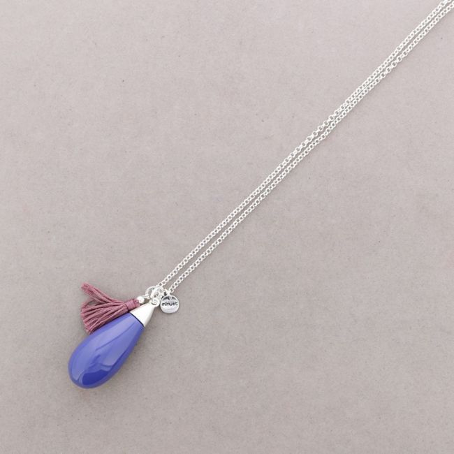 LONG PENDANT NECKLACE FRINGE RESIN