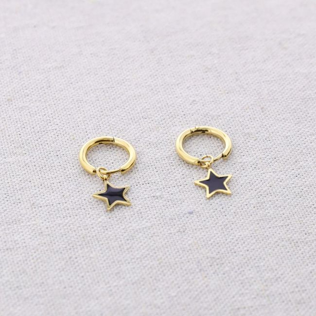 PENDIENTES ACERO ARO COLGANTE ESTRELLITA ESMALTE