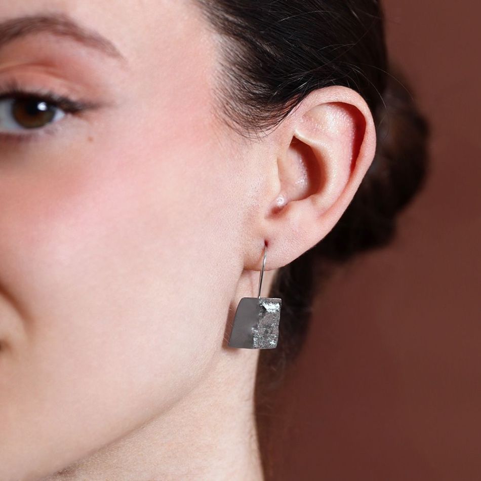 PENDIENTES ACERO COLGANTE CUADRADO