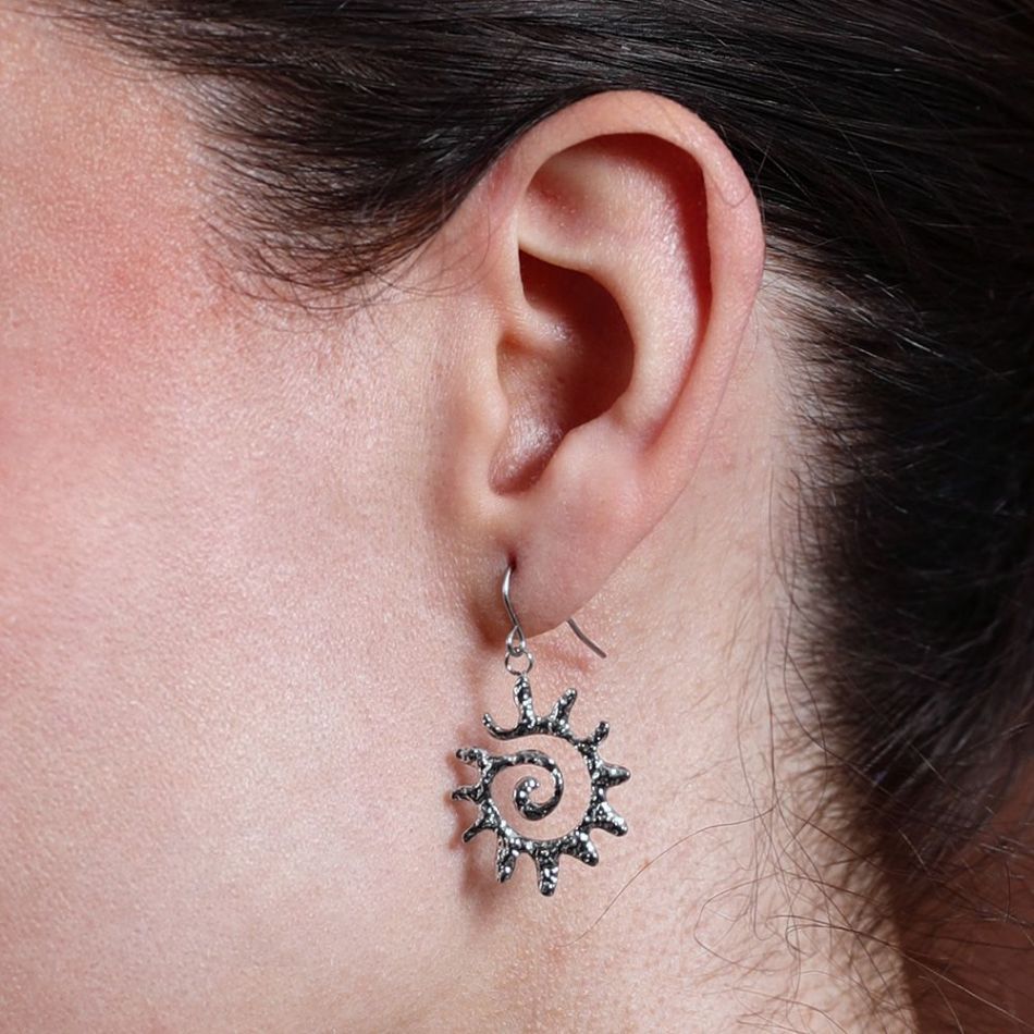 PENDIENTES ACERO COLGANTE SOL