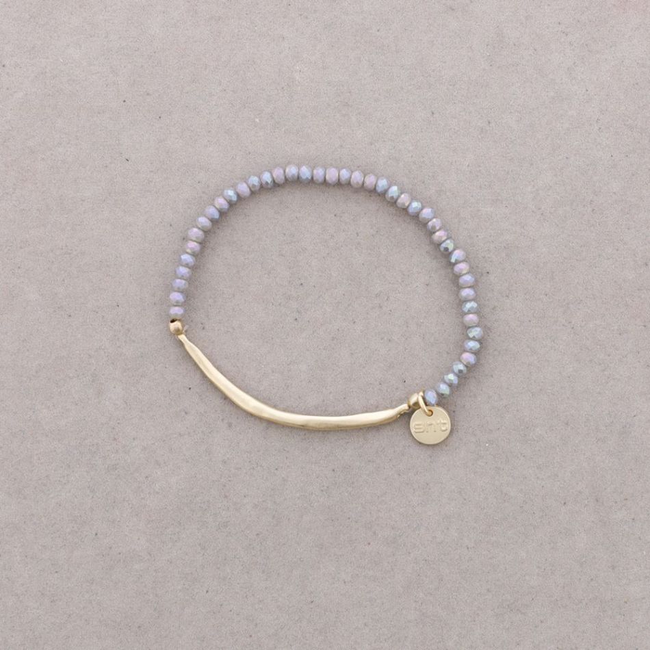PULSERA METAL CRISTALES FACETADOS