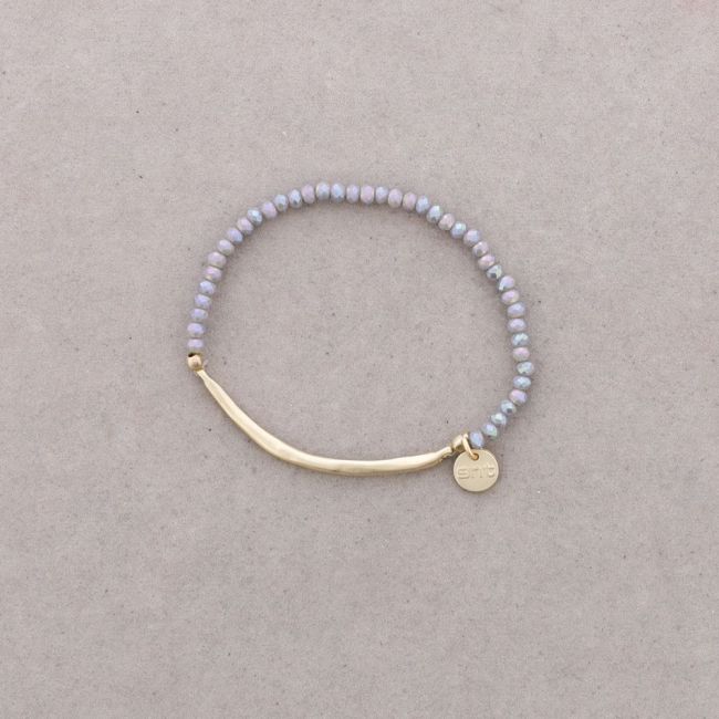 METAL BRACELET WITH FACETED CRYSTALS