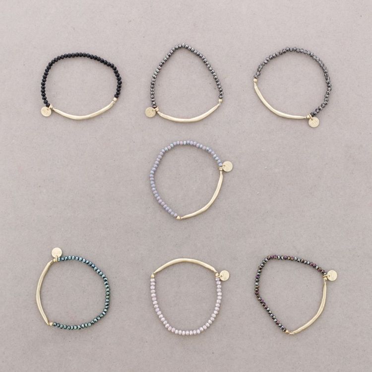 PULSERA METAL CRISTALES FACETADOS 2