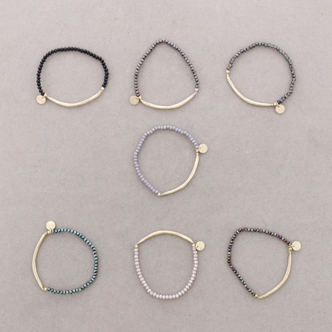 PULSERA METAL CRISTALES FACETADOS
