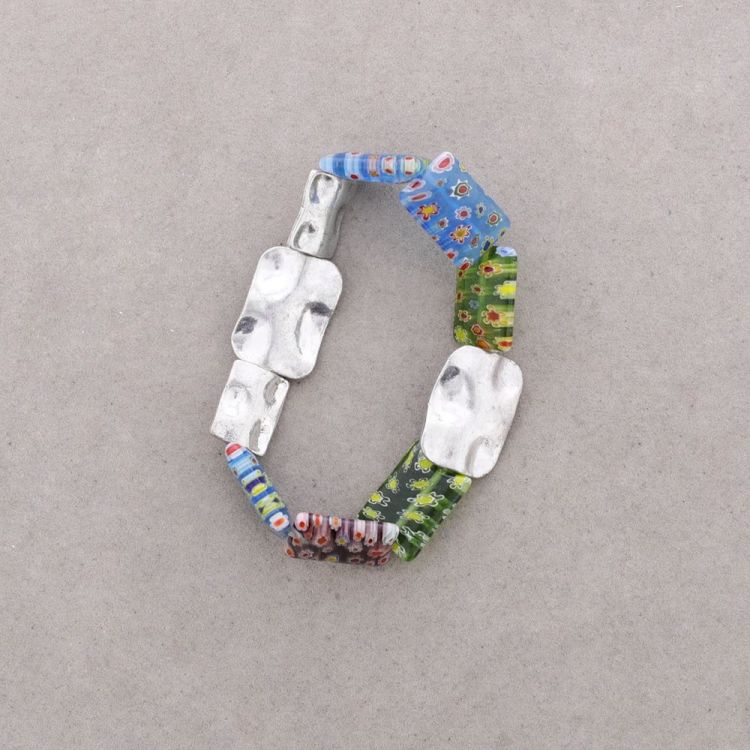 BEADED METAL AND CRYSTAL BRACELET 2
