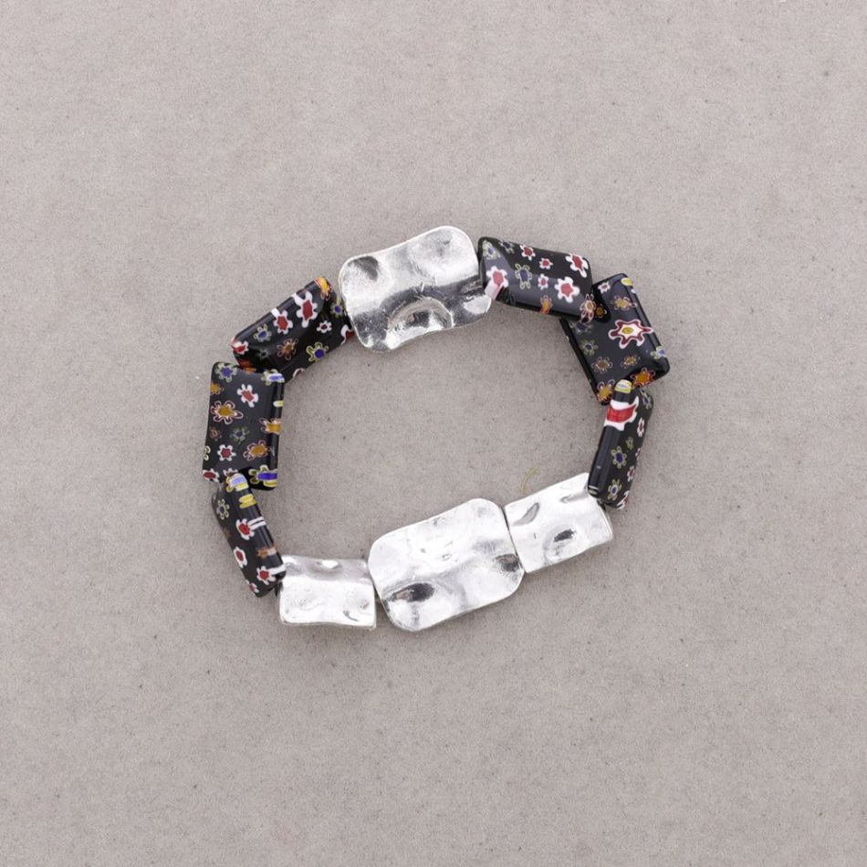 PULSERA CUENTAS METAL CRISTAL