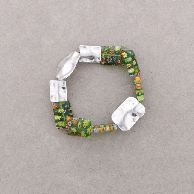 PULSERA CUENTAS METAL CRISTAL