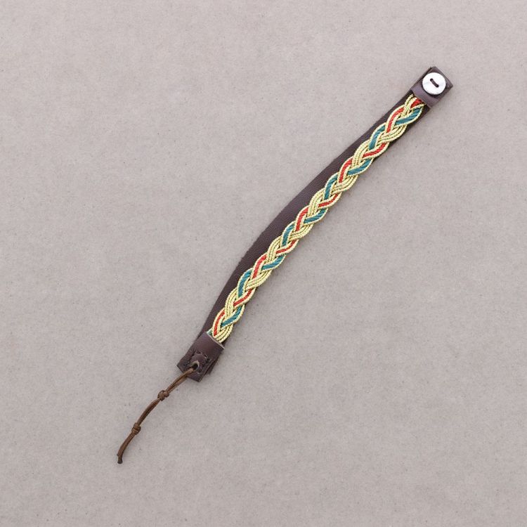PULSERA TRENZADA CIERRE CUERO