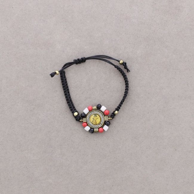 PULSERA MACRAMÉ METAL ESMALTE CUENTAS