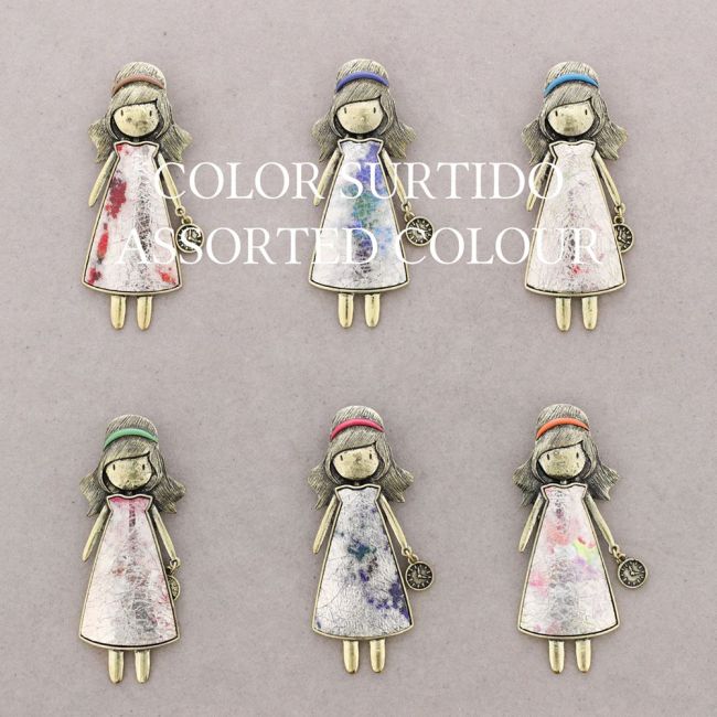 METAL ENAMEL BROOCH