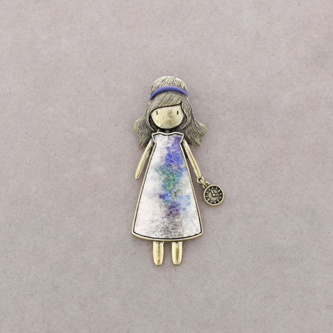 METAL ENAMEL BROOCH