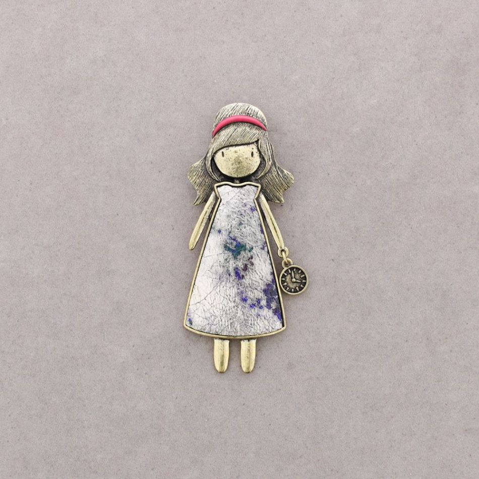 METAL ENAMEL BROOCH