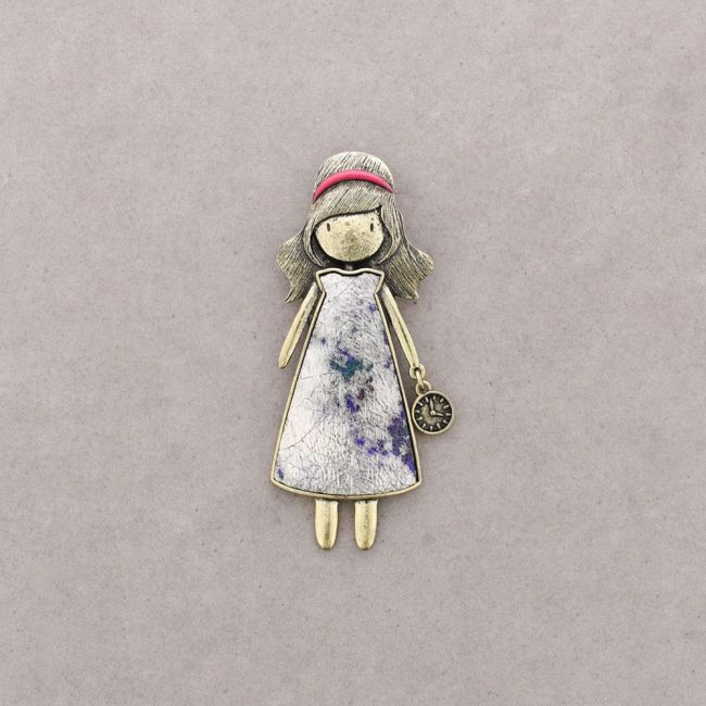 METAL ENAMEL BROOCH