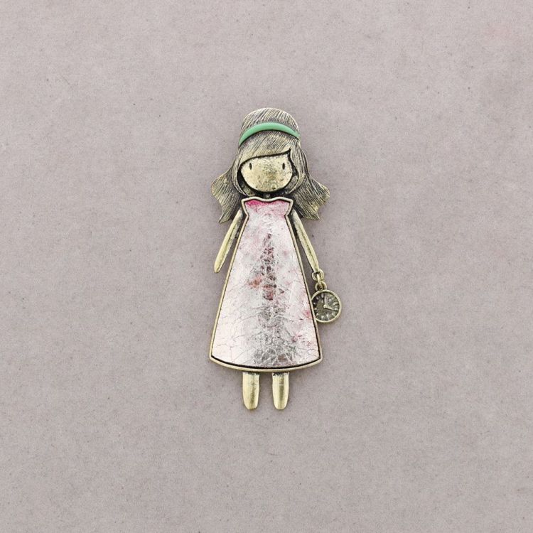 METAL ENAMEL BROOCH