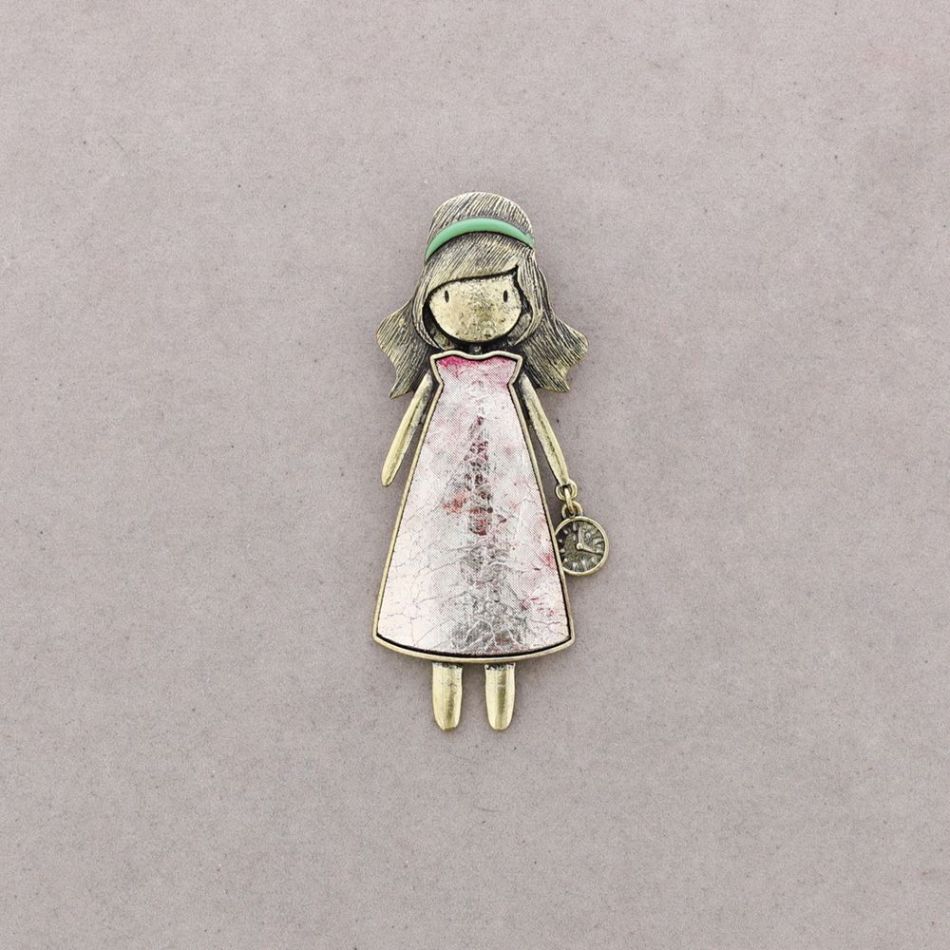 METAL ENAMEL BROOCH