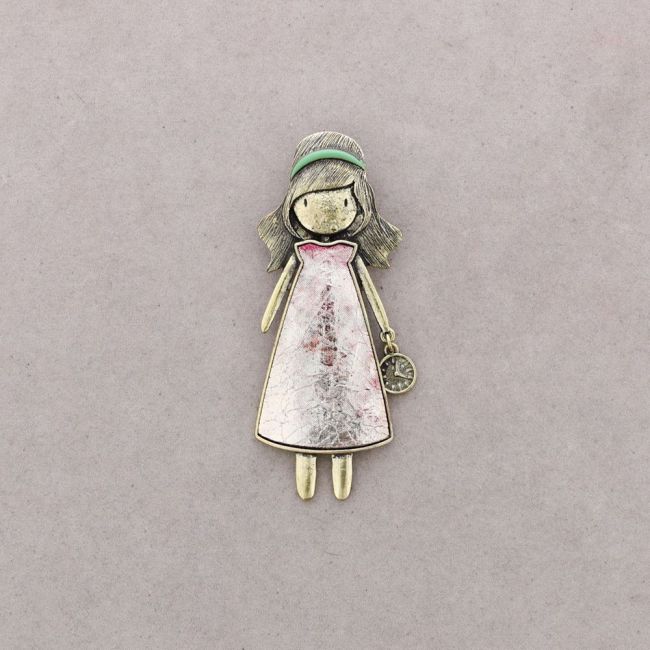 METAL ENAMEL BROOCH