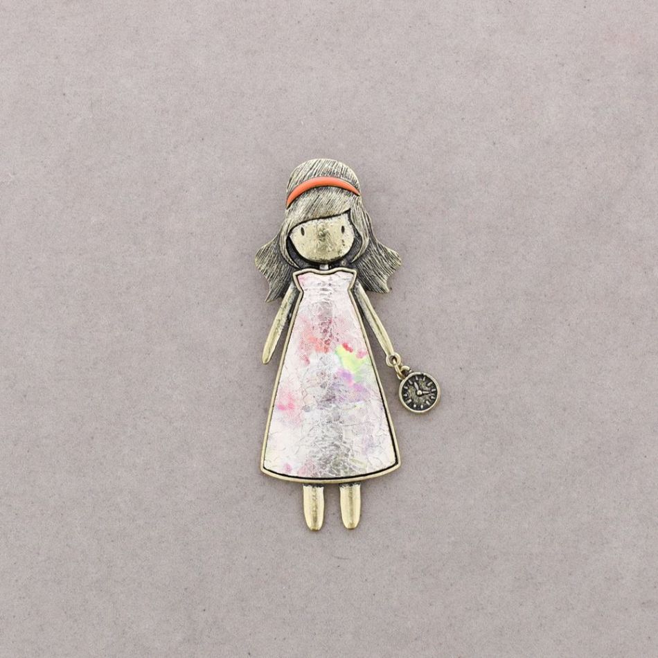METAL ENAMEL BROOCH