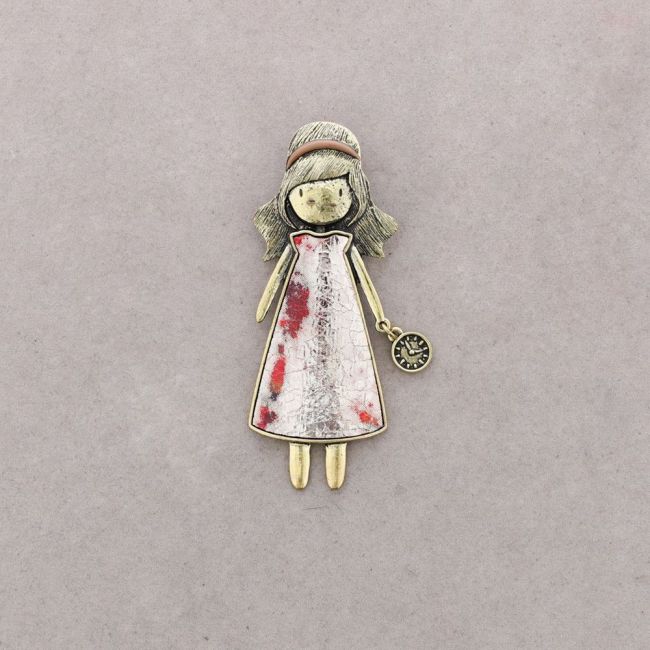 BROCHE METAL ESMALTE