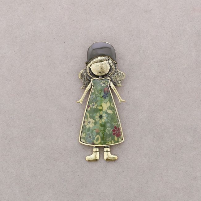 METAL DOLL BROOCH