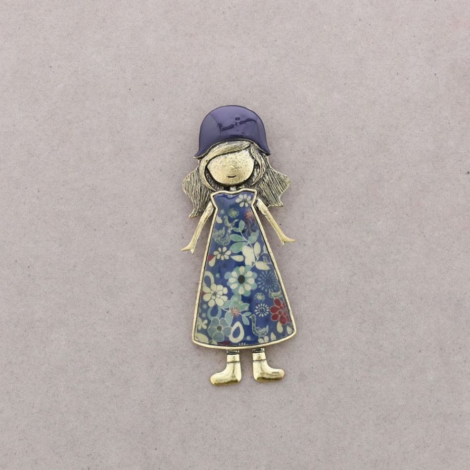 METAL DOLL BROOCH