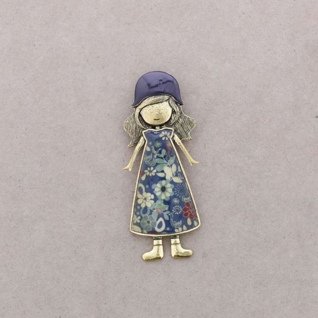 METAL DOLL BROOCH