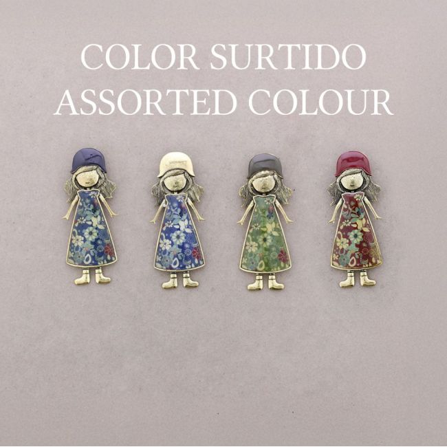 METAL DOLL BROOCH