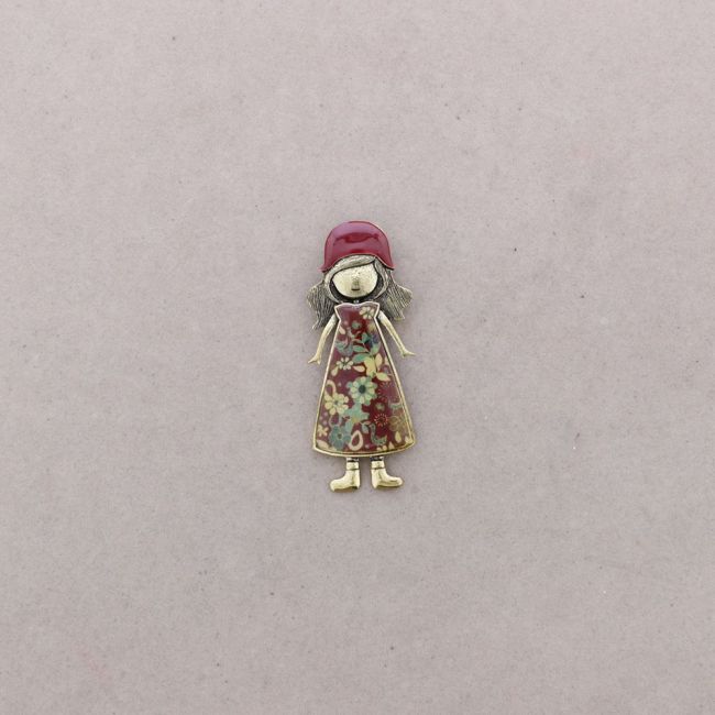 METAL DOLL BROOCH