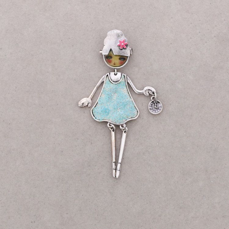 BROCHE BAILARINA METAL LENTEJUELAS