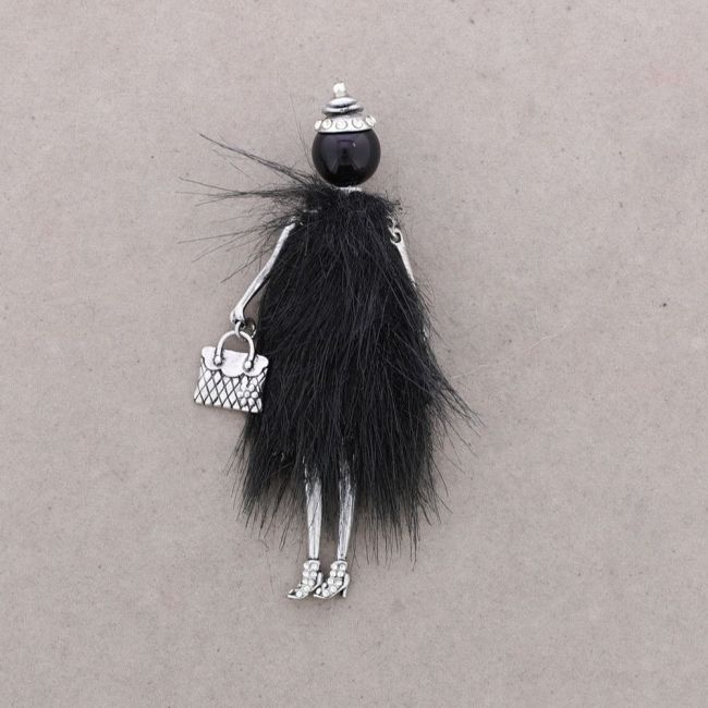 METAL DOLL BROOCH