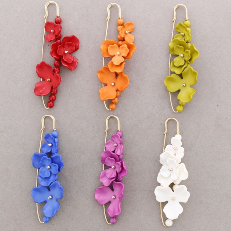 BROCHE ALFILER CUENTAS FLOR RESINA 2