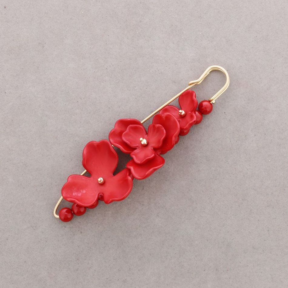 BROCHE ALFILER CUENTAS FLOR RESINA