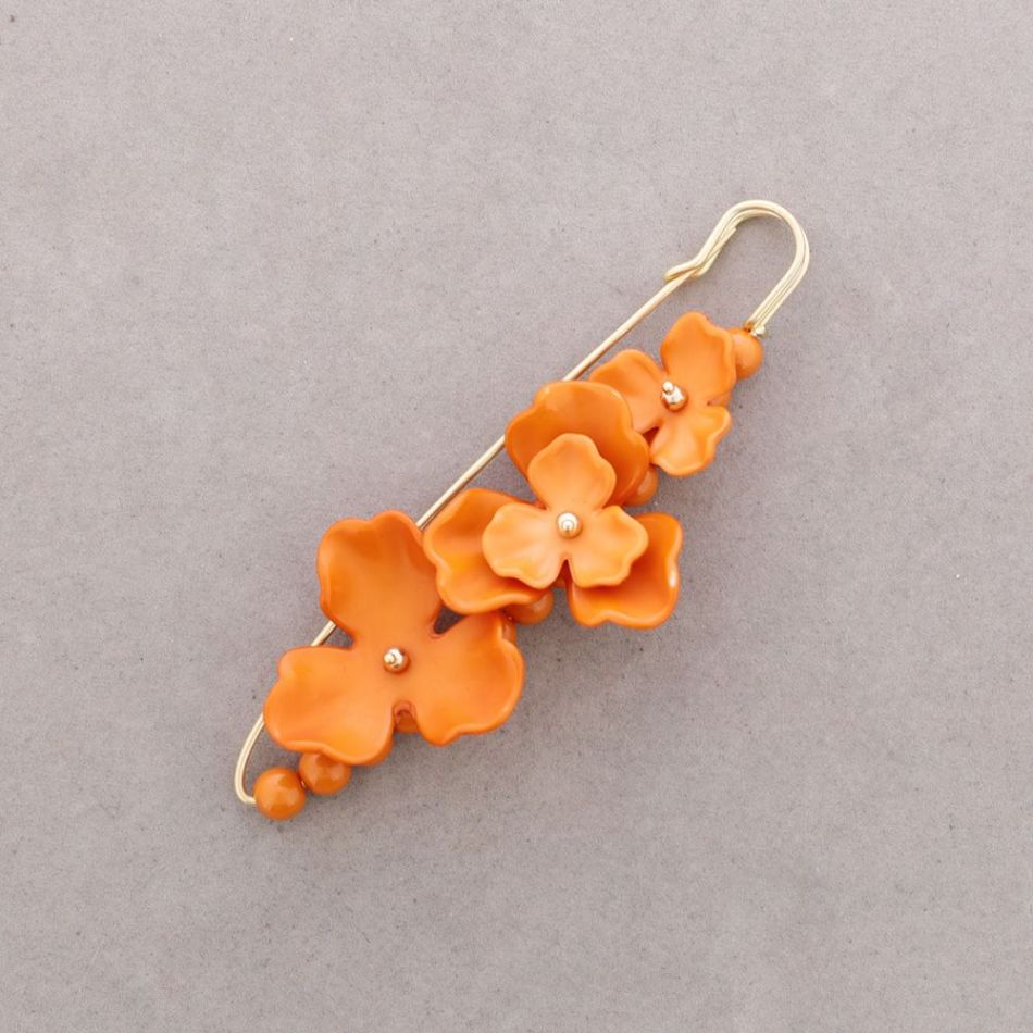BROCHE ALFILER CUENTAS FLOR RESINA