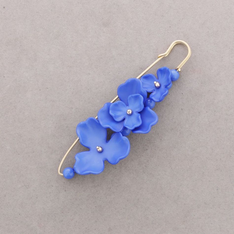 BROCHE ALFILER CUENTAS FLOR RESINA