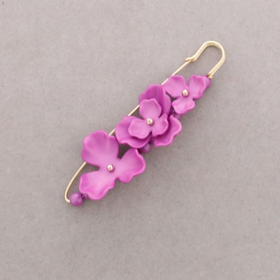 RESIN FLOWER BEAD PIN BROOCH