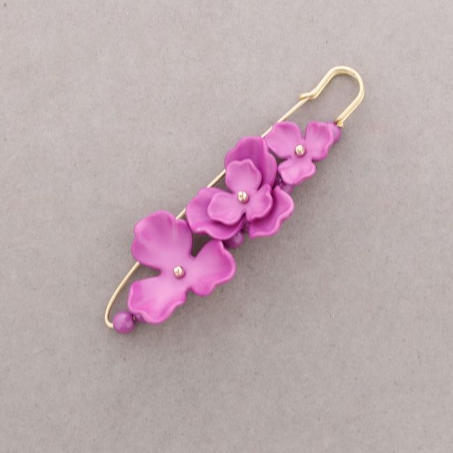 RESIN FLOWER BEAD PIN BROOCH