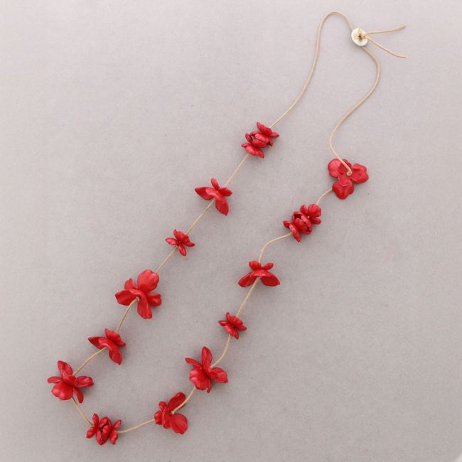 COLLAR LARGO FLORES RESINA
