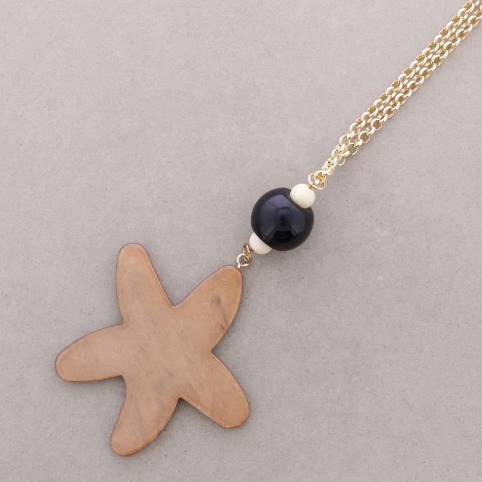 LONG PENDANT NECKLACE STAR RESIN