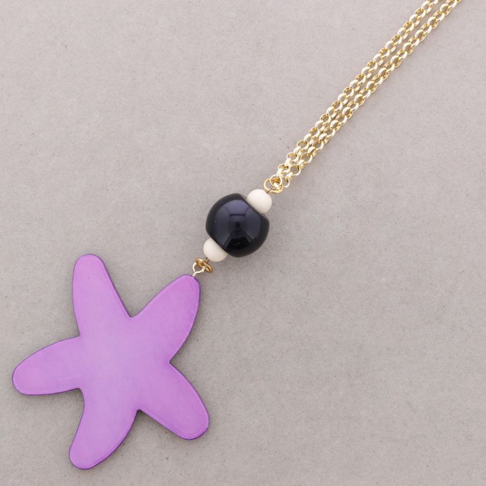 LONG PENDANT NECKLACE STAR RESIN