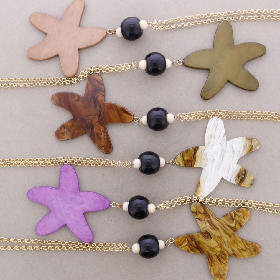 COLLAR LARGO COLG. RESINA ESTRELLA