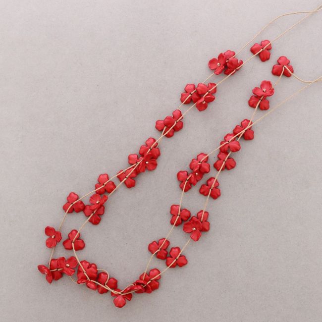 LONG DOUBLE STRAPS RESIN FLOWER NECKLACE