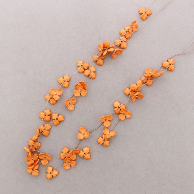 LONG DOUBLE STRAPS RESIN FLOWER NECKLACE