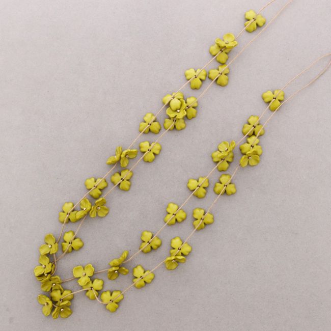 LONG DOUBLE STRAPS RESIN FLOWER NECKLACE