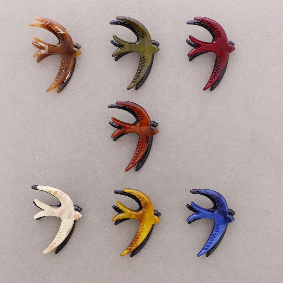 DOUBLE BIRD RESIN BROOCH
