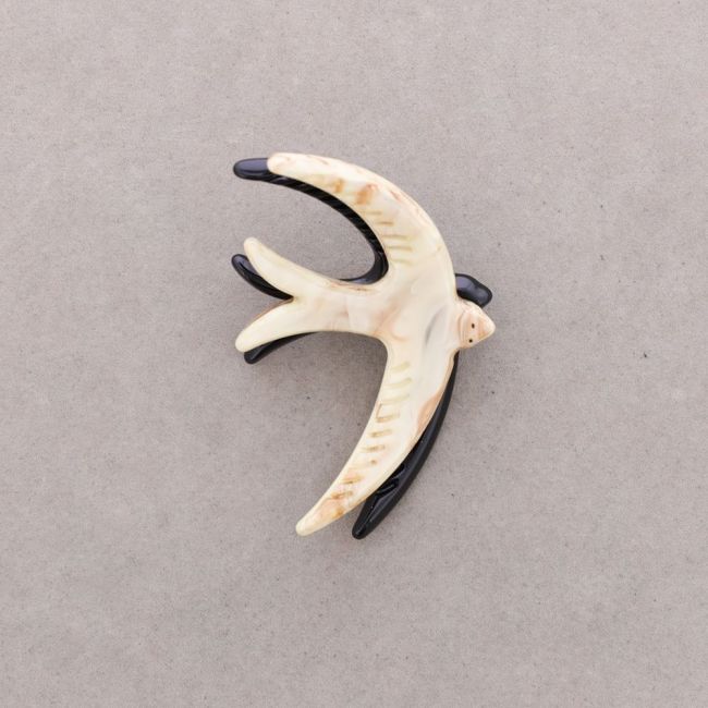 DOUBLE BIRD RESIN BROOCH