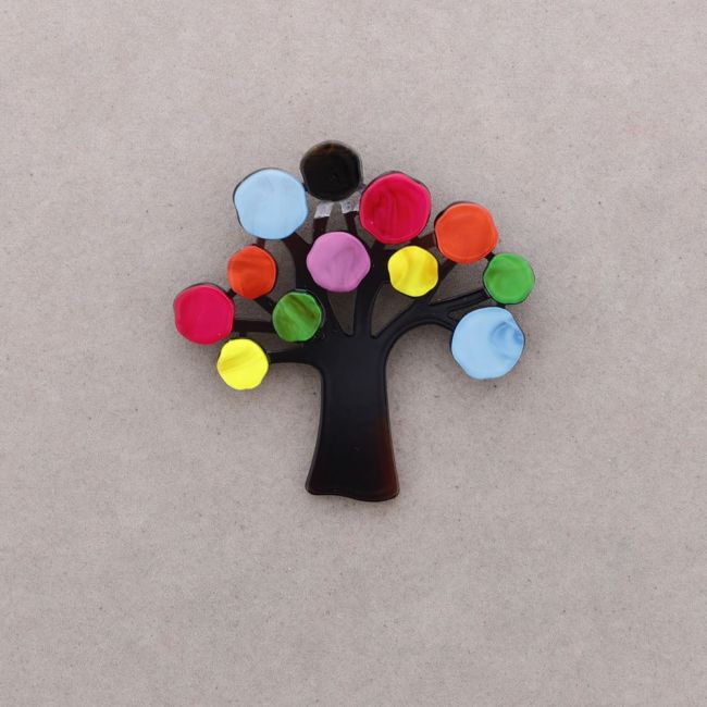 BROCHE ÁRBOL RESINA