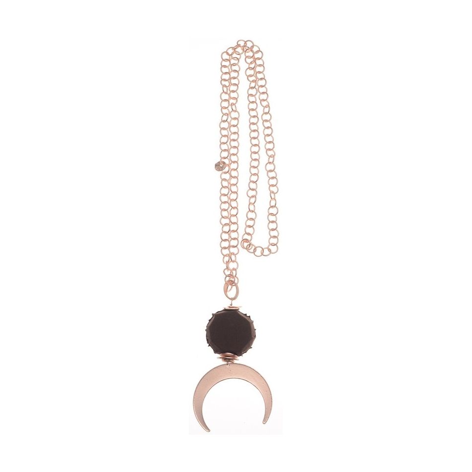 COLLAR LARGO CADENA COLGANTE MEDIA LUNA METAL