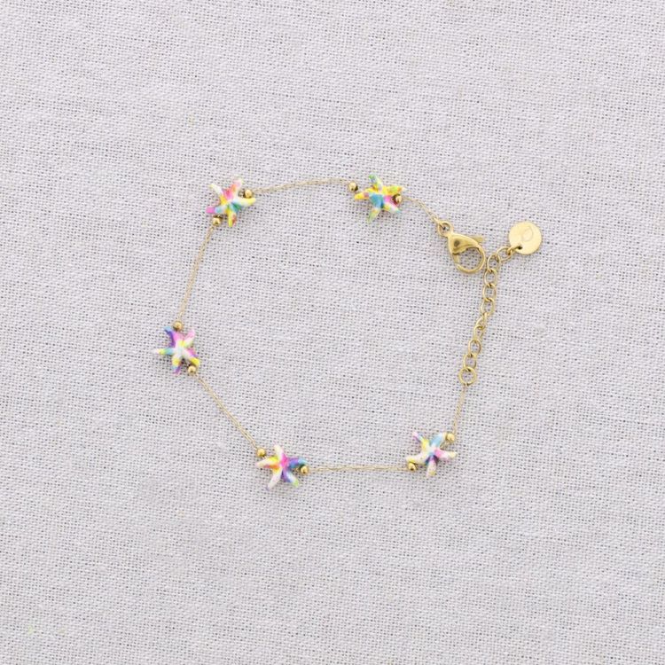 PULSERA ACERO CUENTAS ESTRELLA DE MAR